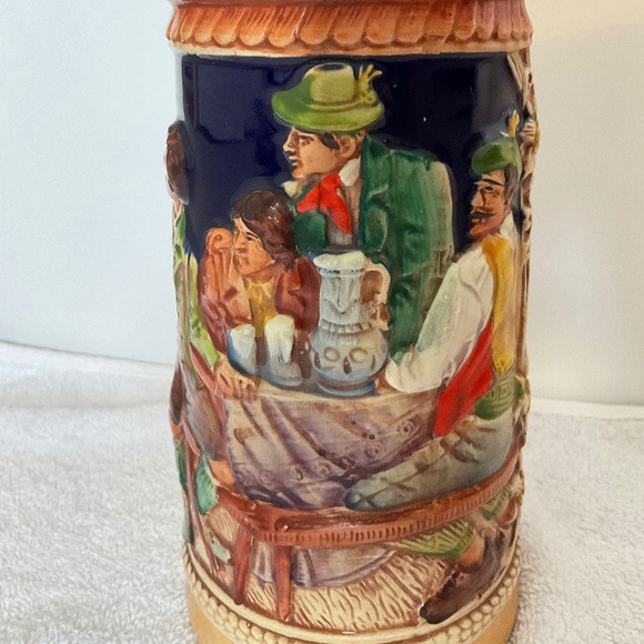 Vintage GERZ W. GERMANY 20 oz Stoneware Beer Stein with Pewter Lid - Picture 14 of 16